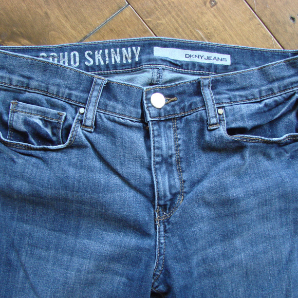 DKNY Denim Jeans Soho Skinny Donna Karan Straight Leg Tall Denim Jeans Size 4 - Picture 2 of 5